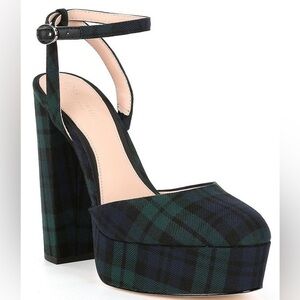 Antonio Melani X Born On Fifth Liv Tartan Plaid Closed Toe Platform Dress Pumps